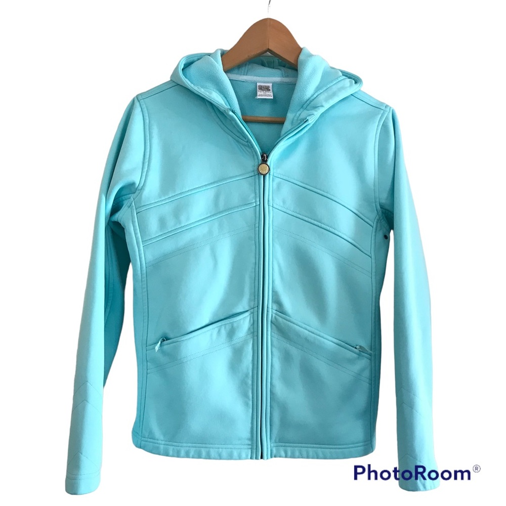 Burton Softshell Jacket Hoodie Hooded Green/Blue Fleece Lined Womens M